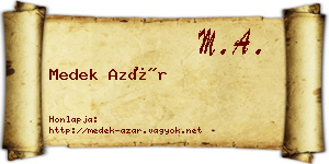 Medek Azár névjegykártya